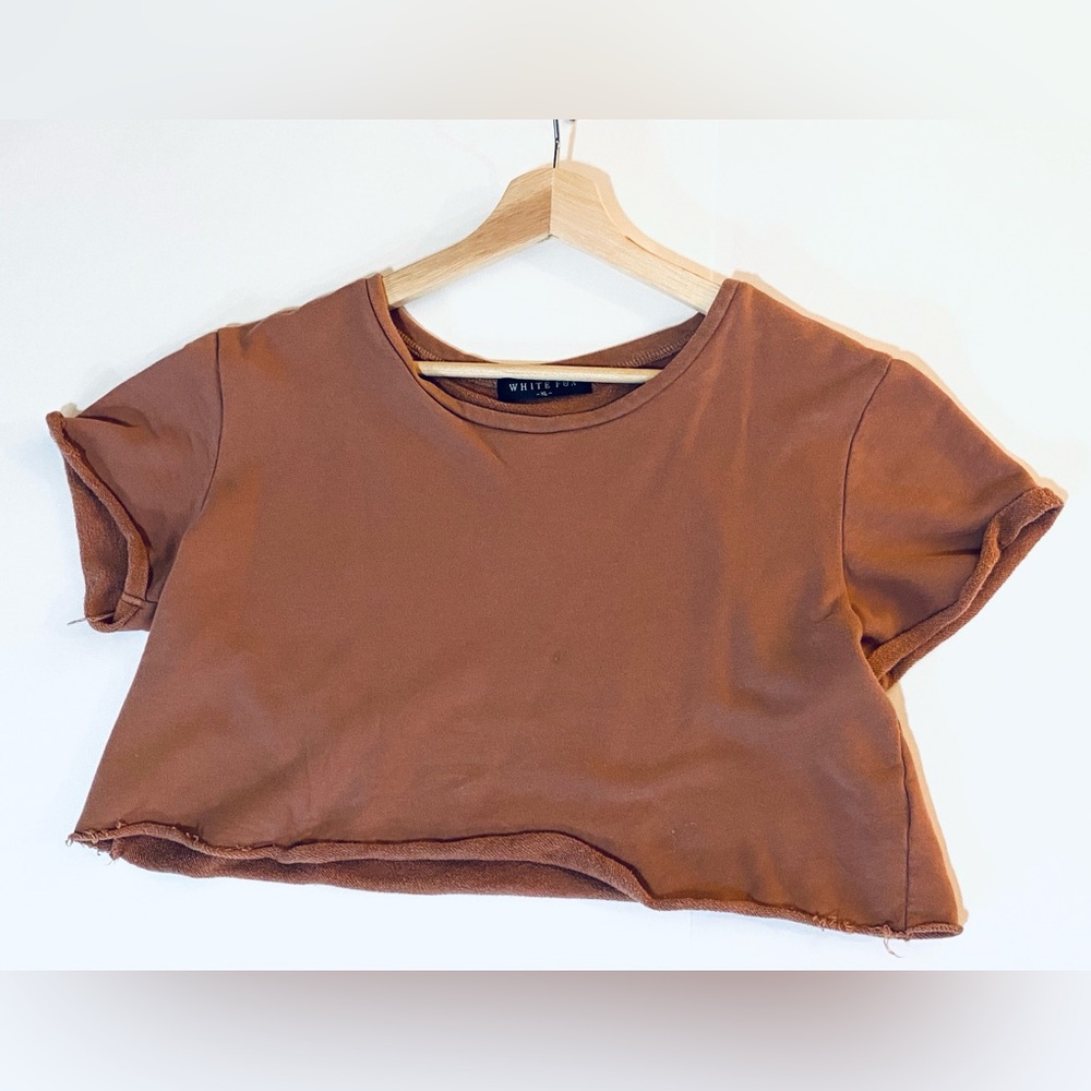 White Fox Boutique lover boy crop top size XL. 100% Cotton. Dusty Rose